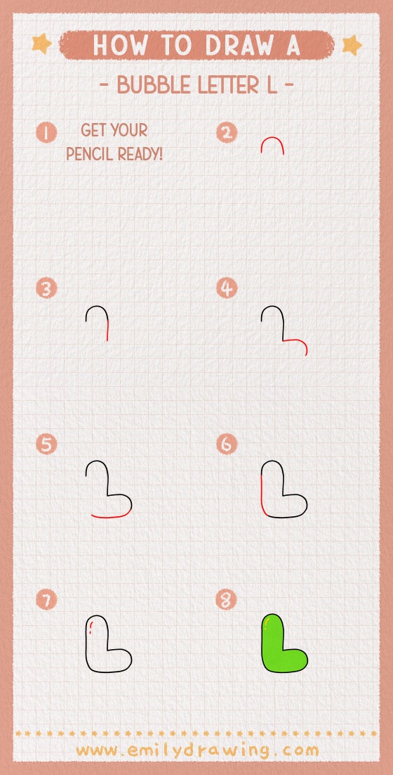 how to draw a bubble letter l pinterest pin